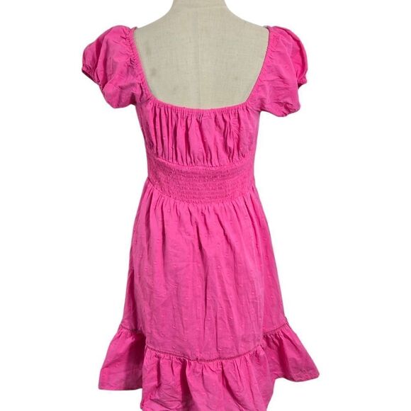 SO Pink Milkmaid Cottage Mini Dress - Picture 4 of 7